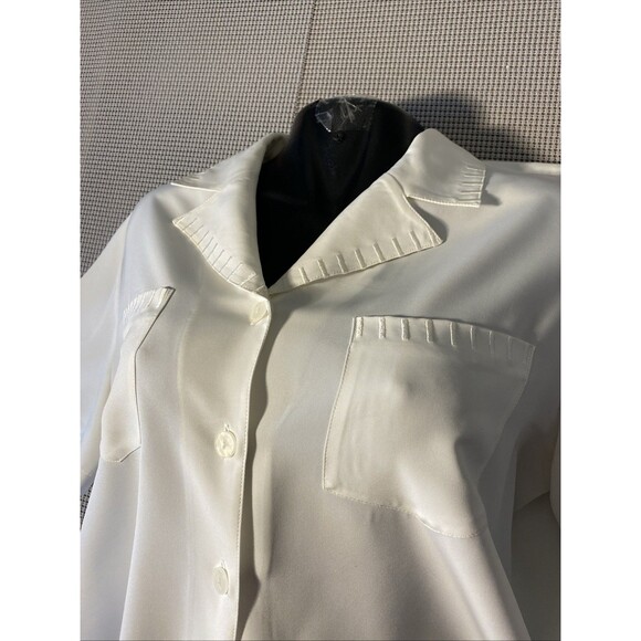 Ted Baker Sheer Blouse Size‎ 14 Button Down White - Picture 2 of 7